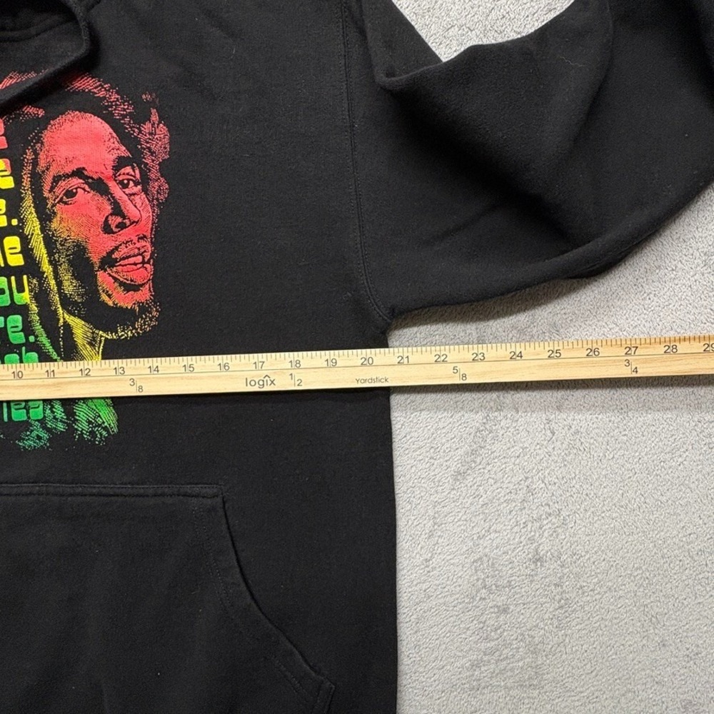 Bob Marley Graphic Pullover Hoodie Sweatshirt‎ Mens Medium Black - Picture 5 of 5